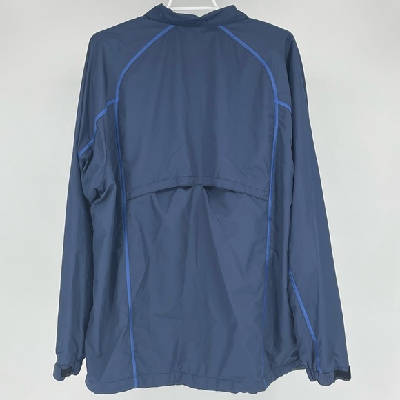 NIKE GOLF MEN’S FULL ZIP WIND JACKET WINDBREAKER LARGE BLUE ZIP DOWN - Picture 3 of 11
